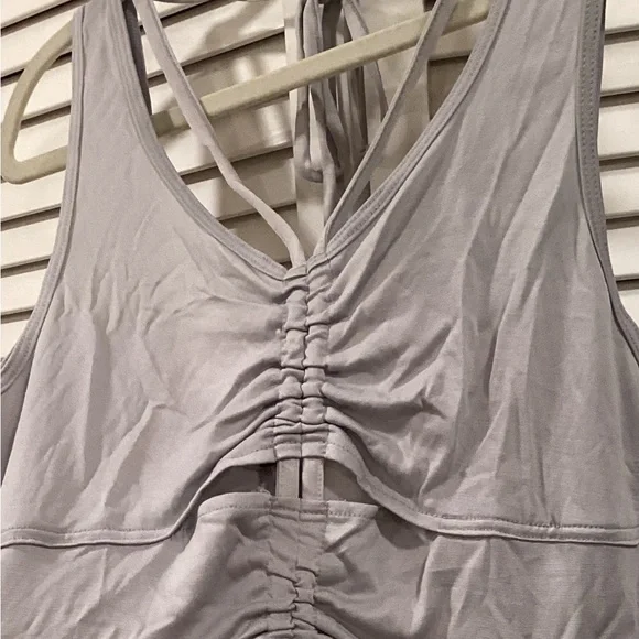 Vintage Free People Washed Sugar Strappy tank W Ruched front Tank M - Picture 3 of 7